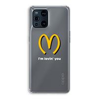 CaseCompany I'm lovin' you: Oppo Find X3 Transparant Hoesje