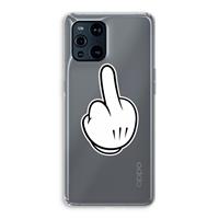 CaseCompany Middle finger white: Oppo Find X3 Transparant Hoesje