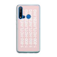 CaseCompany Hotline bling pink: Huawei P20 Lite (2019) Transparant Hoesje
