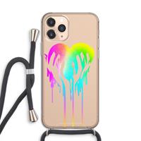 CaseCompany Hold My Heart: iPhone 11 Pro Transparant Hoesje met koord