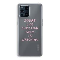 CaseCompany Christian Grey: Oppo Find X3 Transparant Hoesje