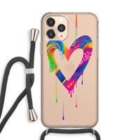 CaseCompany Melts My Heart: iPhone 11 Pro Transparant Hoesje met koord