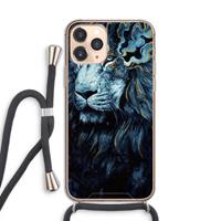 CaseCompany Darkness Lion: iPhone 11 Pro Transparant Hoesje met koord