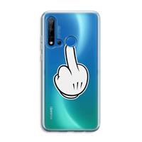 CaseCompany Middle finger white: Huawei P20 Lite (2019) Transparant Hoesje