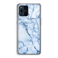 CaseCompany Blauw marmer: Oppo Find X3 Transparant Hoesje