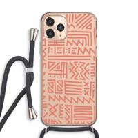 CaseCompany Marrakech Pink: iPhone 11 Pro Transparant Hoesje met koord