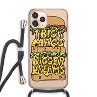 CaseCompany Big Macs Bigger Dreams: iPhone 11 Pro Transparant Hoesje met koord