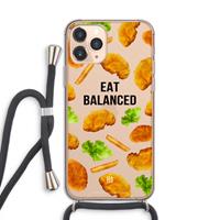 CaseCompany Eat Balanced: iPhone 11 Pro Transparant Hoesje met koord