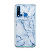 CaseCompany Blauw marmer: Huawei P20 Lite (2019) Transparant Hoesje