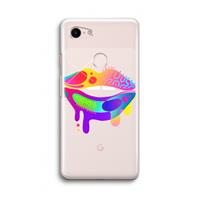 CaseCompany Lip Palette: Google Pixel 3 Transparant Hoesje