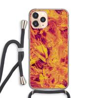 CaseCompany Eternal Fire: iPhone 11 Pro Transparant Hoesje met koord