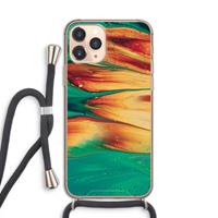 CaseCompany Green Inferno: iPhone 11 Pro Transparant Hoesje met koord