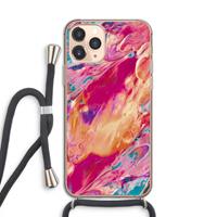 CaseCompany Pastel Echoes: iPhone 11 Pro Transparant Hoesje met koord