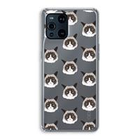 CaseCompany It's a Purrr Case: Oppo Find X3 Transparant Hoesje