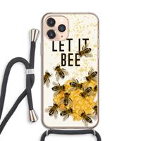 CaseCompany Let it bee: iPhone 11 Pro Transparant Hoesje met koord