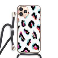 CaseCompany Cheetah color: iPhone 11 Pro Transparant Hoesje met koord