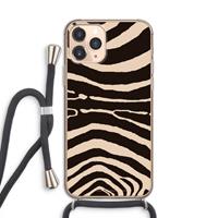 CaseCompany Arizona Zebra: iPhone 11 Pro Transparant Hoesje met koord