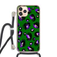 CaseCompany Green Cheetah: iPhone 11 Pro Transparant Hoesje met koord