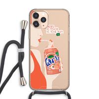 CaseCompany Peach please!: iPhone 11 Pro Transparant Hoesje met koord