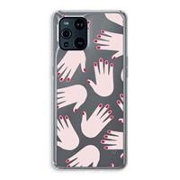 CaseCompany Hands pink: Oppo Find X3 Pro Transparant Hoesje