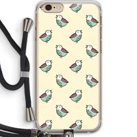 CaseCompany Vogeltjes: iPhone 6 PLUS / 6S PLUS Transparant Hoesje met koord