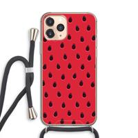 CaseCompany Watermelon: iPhone 11 Pro Transparant Hoesje met koord