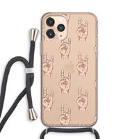 CaseCompany Rock: iPhone 11 Pro Transparant Hoesje met koord