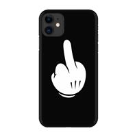 CaseCompany Middle finger black: Volledig geprint iPhone 11 Hoesje