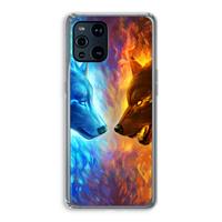 CaseCompany Fire & Ice: Oppo Find X3 Pro Transparant Hoesje