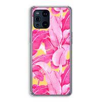CaseCompany Pink Banana: Oppo Find X3 Transparant Hoesje