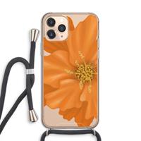 CaseCompany Orange Ellila flower: iPhone 11 Pro Transparant Hoesje met koord