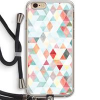 CaseCompany Gekleurde driehoekjes pastel: iPhone 6 PLUS / 6S PLUS Transparant Hoesje met koord