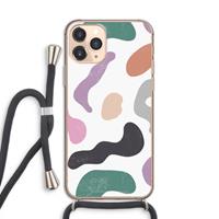 CaseCompany Memphis Shapes: iPhone 11 Pro Transparant Hoesje met koord