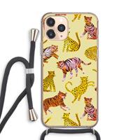 CaseCompany Cute Tigers and Leopards: iPhone 11 Pro Transparant Hoesje met koord