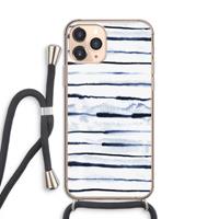 CaseCompany Ink Stripes: iPhone 11 Pro Transparant Hoesje met koord