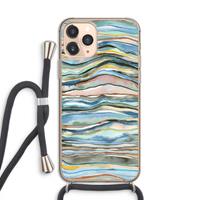 CaseCompany Watercolor Agate: iPhone 11 Pro Transparant Hoesje met koord