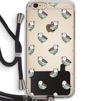 CaseCompany Vogeltjes: iPhone 6 PLUS / 6S PLUS Transparant Hoesje met koord