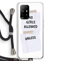 CaseCompany No Girls Allowed Unless: Oppo A95 5G Transparant Hoesje met koord