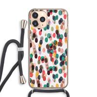 CaseCompany Tropical Dots: iPhone 11 Pro Transparant Hoesje met koord