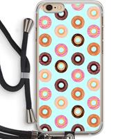 CaseCompany Donuts: iPhone 6 PLUS / 6S PLUS Transparant Hoesje met koord