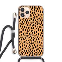 CaseCompany Panter: iPhone 11 Pro Transparant Hoesje met koord