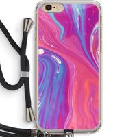 CaseCompany Paarse stroom: iPhone 6 PLUS / 6S PLUS Transparant Hoesje met koord