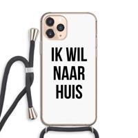 CaseCompany Ik wil naar huis: iPhone 11 Pro Transparant Hoesje met koord