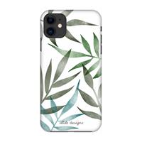 CaseCompany Tropical watercolor leaves: Volledig geprint iPhone 11 Hoesje