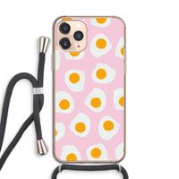 CaseCompany Dancing eggs: iPhone 11 Pro Transparant Hoesje met koord