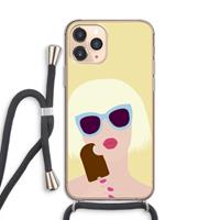 CaseCompany Ice cream: iPhone 11 Pro Transparant Hoesje met koord