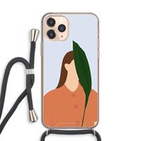 CaseCompany Leaf: iPhone 11 Pro Transparant Hoesje met koord