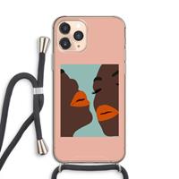 CaseCompany Orange lips: iPhone 11 Pro Transparant Hoesje met koord