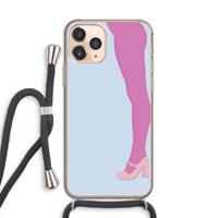 CaseCompany Pink panty: iPhone 11 Pro Transparant Hoesje met koord