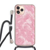 CaseCompany Abstract Painting Pink: iPhone 11 Pro Transparant Hoesje met koord